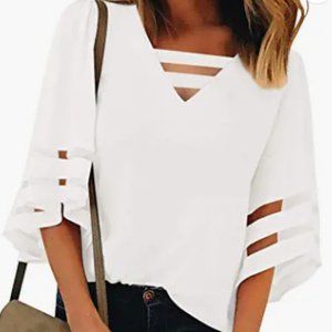 Youtalia Women's Sleeveless Chiffon Tank Top Double Layers Casual Blouse Shirts